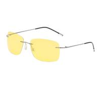KTUCN Rahmenlose, polarisierte Titan-Sonnenbrille für Autofahrer, Nachtsichtbrille, faltbar, ultragroß