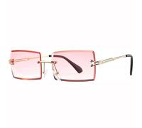KTUCN Rahmenlose rechteckige Sonnenbrille für Damen, trendige rahmenlose quadratische Sonnenbrille für Herren, ultraleichte U