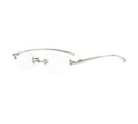 KTUCN Randlose kleine ovale Sonnenbrille für Herren, modische verspiegelte blaue Gläser, trendiges Design für Damen.