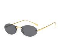 KTUCN Randlose ovale Sonnenbrille Punk Sonnenbrille Herren Sonnenbrillen Fahren Brillen Runde rahmenlose Metallbrille Weiblich