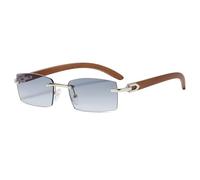 KTUCN Rechteckige, rahmenlose Sonnenbrille für Damen und Herren im Gangster-Stil, Retro-Vintage-Look