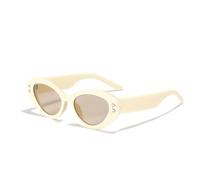 KTUCN Retro Fashion Cat Eye Sonnenbrille Damen Herren Sonnenbrille Klassisch Vintage UV400 Outdoor Shades,Beige,13.5cm