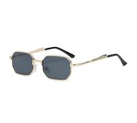 KTUCN Schmale Sonnenbrille für Herren, modische rechteckige Sonnenbrille für Damen, klassische Metall-Sonnenbrille, schwarz