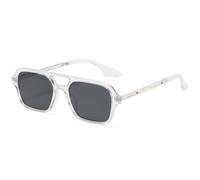 KTUCN Sonnenbrille für Damen und Herren, Retro-Sonnenbrille mit Doppelsteg, quadratischem Rahmen, farbigen Gläsern und UV-Schu