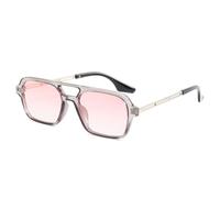 KTUCN Sonnenbrille für Damen und Herren, Retro-Sonnenbrille mit Doppelsteg, quadratischem Rahmen, farbigen Gläsern und UV-Schu