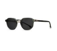 KTUCN Sonnenbrille mit Nieten, Metallbügel, polarisiert, grau-grün, BH01