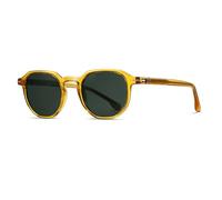 KTUCN Sonnenbrille mit Nieten, Metallbügel, polarisiert, orange-dunkelgrün, BH01
