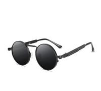 KTUCN Steampunk-Sonnenbrille aus Metall für Herren und Damen, modisch, runde Brille, Vintage-Sonnenbrille, UV400, C3, 153 mm