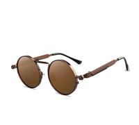 KTUCN Steampunk-Sonnenbrille aus Metall für Herren und Damen, modisch, runde Brille, Vintage-Sonnenbrille, UV400, C1, 153 mm