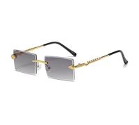 KTUCN Stilvolle randlose Sonnenbrille aus Metall, rahmenlose Street Shades, Sonnenbrille mit Farbverlaufsgläsern für Damen und