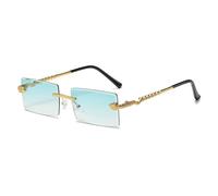 KTUCN Stilvolle randlose Sonnenbrille aus Metall, rahmenlose Street Shades, Sonnenbrille mit Farbverlaufsgläsern für Damen und