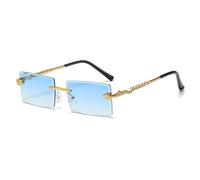 KTUCN Stilvolle randlose Sonnenbrille aus Metall, rahmenlose Street Shades, Sonnenbrille mit Farbverlaufsgläsern für Damen und