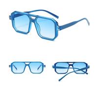 KTUCN Trendige Herren-Sonnenbrille, quadratisch, Cyberpunk-Stil, UV400-Schutz, gelb-schwarz