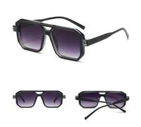 KTUCN Trendige Herren-Sonnenbrille, quadratisch, Cyberpunk-Stil, UV400-Schutz, gelb-schwarz
