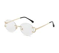 KTUCN Trendige Sonnenbrille für Damen, randlose Sommer-Sonnenbrille, ovale modische Gläser, rosa, Damen-Sonnenbrille