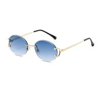 KTUCN Trendige Sonnenbrille für Damen, randlose Sommer-Sonnenbrille, ovale modische Gläser, rosa, Damen-Sonnenbrille