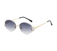 KTUCN Trendige Sonnenbrille für Damen, randlose Sommer-Sonnenbrille, ovale modische Gläser, rosa, Damen-Sonnenbrille