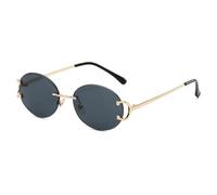 KTUCN Trendige Sonnenbrille für Damen, randlose Sommer-Sonnenbrille, ovale modische Gläser, rosa, Damen-Sonnenbrille