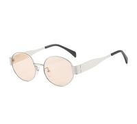 KTUCN Trendy Ovale Sonnenbrille mit Metallrahmen, UV400-Schutz, Punk-Y2k-Sonnenbrille, schwarze Farbtöne für Damen und Herren,