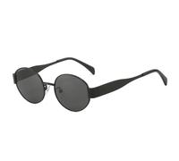 KTUCN Trendy Ovale Sonnenbrille mit Metallrahmen, UV400-Schutz, Punk-Y2k-Sonnenbrille, schwarze Sonnenbrille für Damen und Her
