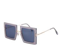KTUCN Übergroße Damen-Sonnenbrille mit Metallbügeln, modische Sonnenbrille mit großem Rahmen, Herren-Outdoor-Re