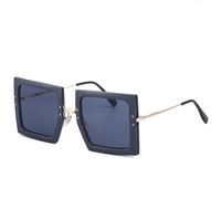KTUCN Übergroße Damen-Sonnenbrille mit Metallbügeln, modische Sonnenbrille mit großem Rahmen, Herren-Outdoor-Re