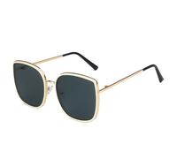 KTUCN Übergroße Vintage-Sonnenbrille im Cat-Eye-Stil für Damen, modischer Metallrahmen, Herren-Sonnenbrille, Ou