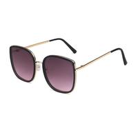 KTUCN Übergroße Vintage-Sonnenbrille im Cat-Eye-Stil für Damen, modisches Metallgestell, Herren-Sonnenbrille, O