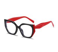 KTUCN Vintage Polygon Cat Eye Damenbrillengestell, modische klare Anti-Blaulicht-Gläser, Herrenbrille, Schwarz/