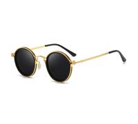 KTUCN Vintage runde polarisierte Sonnenbrille für Herren mit Metallrahmen, modische Sonnenbrille, Sonnenbrille für Autofahrer