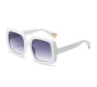 KTUCN Vintage-Sonnenbrille für Damen, farbenfroh, modischer Farbverlauf, UV400, Herren-Punk-Sonnenbrille, Weiß-