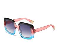 KTUCN Vintage-Sonnenbrille für Damen, farbenfroh, modischer Farbverlauf, UV400, Punk-Stil, Schwarz, Rosa, Blau,