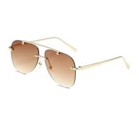 KTUCN Vintage-Sonnenbrille für Herren, randlos, Farbverlauf, oval, Metall, schwarz