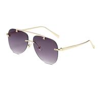KTUCN Vintage-Sonnenbrille für Herren, randlos, Farbverlauf, oval, Metall, schwarz