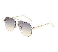 KTUCN Vintage-Sonnenbrille für Herren, randlos, Farbverlauf, oval, Metall, schwarz