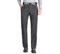 KTWOLEN Herren Cord Hose Freizeithose Klassischer Passform Cordhosen Stretch Leicht Hose Reißverschluss Büro Hose mit 4 Taschen, Grau, 38