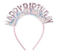ktxaby Geburtstag Krone Mädchen Stirnband Rosa, Happy Birthday Tiara Haarreif Prinzessin Kopfschmuck Haarband, Party Zubehör für Frauen Kinder Geburtstagsfeier Dekoration