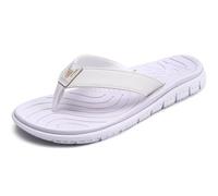 KuaiLu Flip Flops Damen Stoff Badelatschen Sandalen Zehentrenner Rutschfest | Weich Leder Zehentrenner Frauen Bade Bequeme Breite Füße Yoga Gummi Fußbett Sommer Strand Zehensandalen Drinnen Draußen