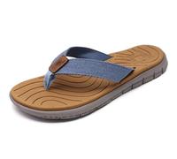 KuaiLu Flip Flops Damen Stoff Badelatschen Sandalen Zehentrenner Rutschfest | Weich Leder Zehentrenner Frauen Bade Bequeme Breite Füße Yoga Gummi Fußbett Sommer Strand Zehensandalen Drinnen Draußen