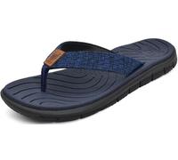 KuaiLu Flip Flops Damen Stoff Badelatschen Sandalen Zehentrenner Rutschfest | Weich Leder Zehentrenner Frauen Bade Bequeme Breite Füße Yoga Gummi Fußbett Sommer Strand Zehensandalen Drinnen Draußen