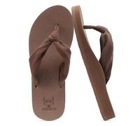 KuaiLu Flip Flops Damen Weich Stoff Zehentrenner Frauen Bade Sandalen Bequeme Füße Badelatschen Yoga Matte Fussbett Sommer Strand Zehensandalen Rutschfest Gummi Indoor Outdoor Alle Braun 42