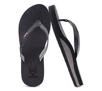 KuaiLu Flip Flops Damen Zehentrenner Badelatschen Strand Fußgewölbestütze | Weich Stoff Frauen Bade Sandalen Bequeme Füße Yoga Matte Fussbett Sommer Zehensandalen Rutschfest Gummi Indoor Outdoor