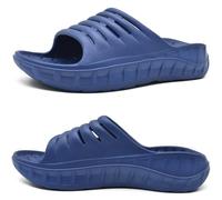 KuaiLu Recovery Sandalen Herren Bequeme Plantarfasziitis Schlappen Orthopädische Offene Zehen Männer Sport Latschen Leicht Badelatschen Badeschlappen Sommer Strand Badesandalen Blau EU46