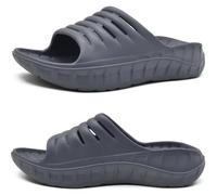 KuaiLu Recovery Sandalen Herren Bequeme Plantarfasziitis Schlappen Orthopädische Offene Zehen Männer Sport Latschen Leicht Badelatschen Badeschlappen Sommer Strand Badesandalen Dunkel Grau EU43