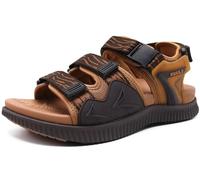 KuaiLu Sandalen Herren Trekking Bequeme Orthopädische Trecking Wandersandalen Sport Trekkingsandalen Männer Sommer Verstellbare Klett Sportsandalen Leicht Offen Zehen Outdoorsandale KhakiBraun 40