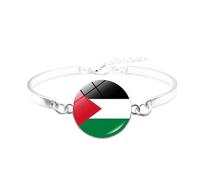 KUAIYIJU Lederarmbänder mit Palästina-Flagge, mehrlagig, gewebt, Perlenarmband für Männer und Frauen, Armband, Schmuck, Mode-Accessoires