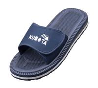 Kubota Badelatschen mit Klettverschluss - Badeschuhe für Herren & Damen - Badeschlappen für Strand - Baden Latschen - Schuhe fur Dusch und Sauna - Dunkel Blau - 47
