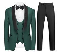 KUDMOL Anzug Herren 4 Teilig Smoking Slim Fit Sakko Weste Hose mit Fliege | Klassischer taillierter Business-Anzug für Büro, Hochzeit, Abschlussball, Feier, Festlichkeiten und Alltag
