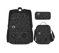 KUEhhhr Supernatural Inspiration Rucksack 3-teiliges Schulranzen mit Lunchbox und Federmäppchen Set > Geeignet für Jungen und Mädchen