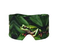 Kühlende Schlafmaske mit Froschmotiv, Motiv: grüne Blätter, zum Schlafen in völliger Dunkelheit, Schlafmaske, weich, Geschenk für Männer und Frauen